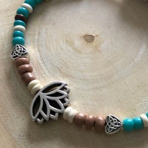 Blue lotus adjustable hemp bracelet